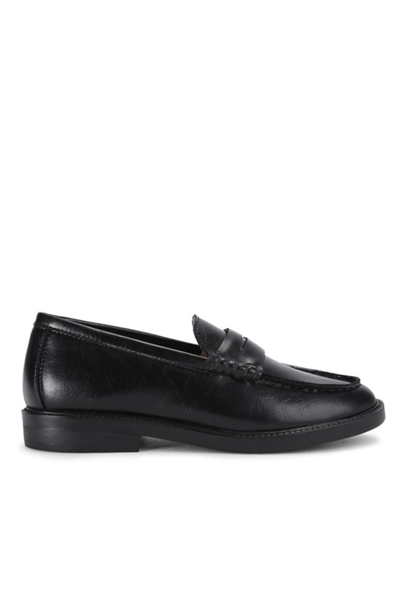 Steve Madden STEVE MADDEN Women's 'Madison Black Leather' Leather Flats - 1