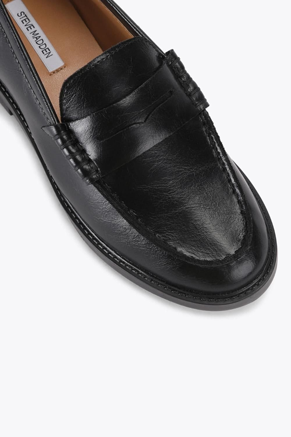 Steve Madden STEVE MADDEN Women's 'Madison Black Leather' Leather Flats - 4