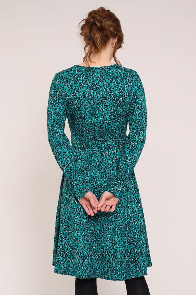 Nomads Clothing Nomads Clothing Women's Womens Cotton Fit & Flare Tie Belt Midi Dress in Turquoise - 3