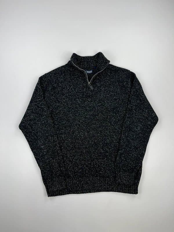 CHAPS Chaps Knitted Jumper Mens Medium Quarter Zip Sweater