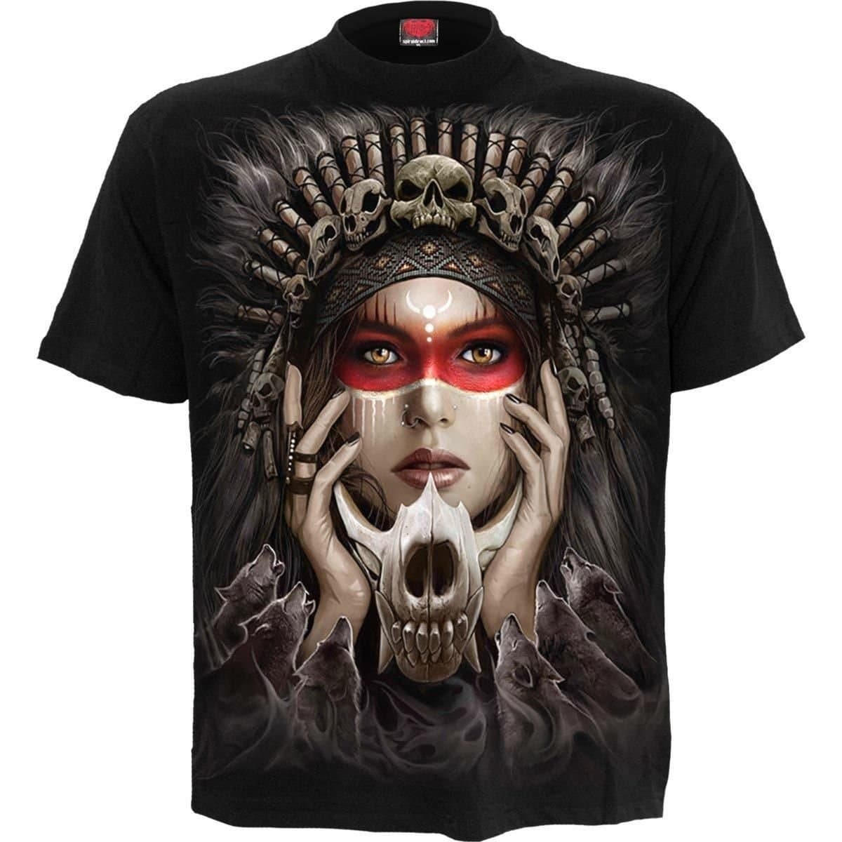 Spiral Spiral Men's CRY OF THE WOLF - T-Shirt Black