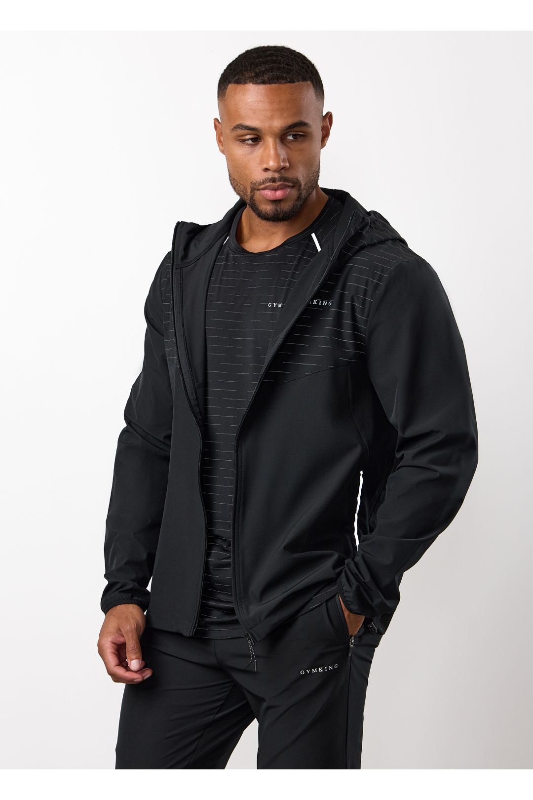 Gym King GYM KING Men's Stamina Woven Jacket Black - 4