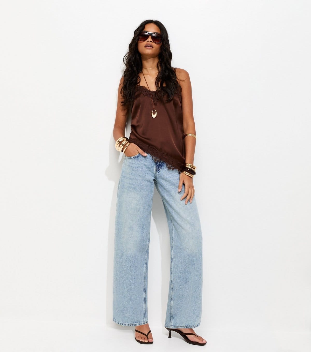 New Look Light Blue Baggy Wide Leg Jeans