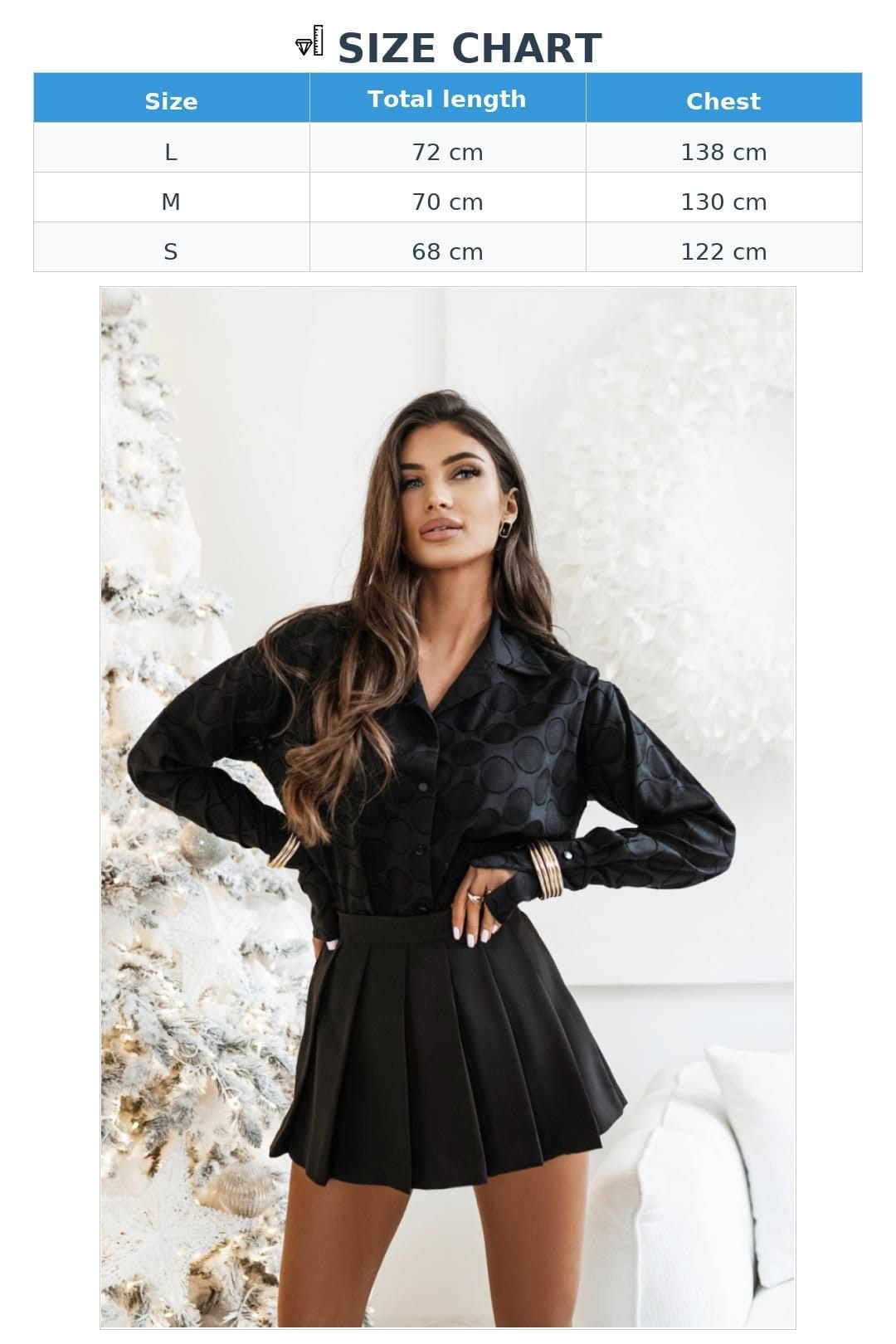 Love Lace Love Lace Women's MADDIE Cotton Long Sleeve Shirt with Dots in Black - 4