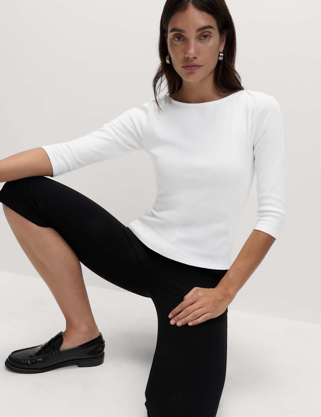 Marks & Spencer M&S Pure Cotton Slim Fit Top White