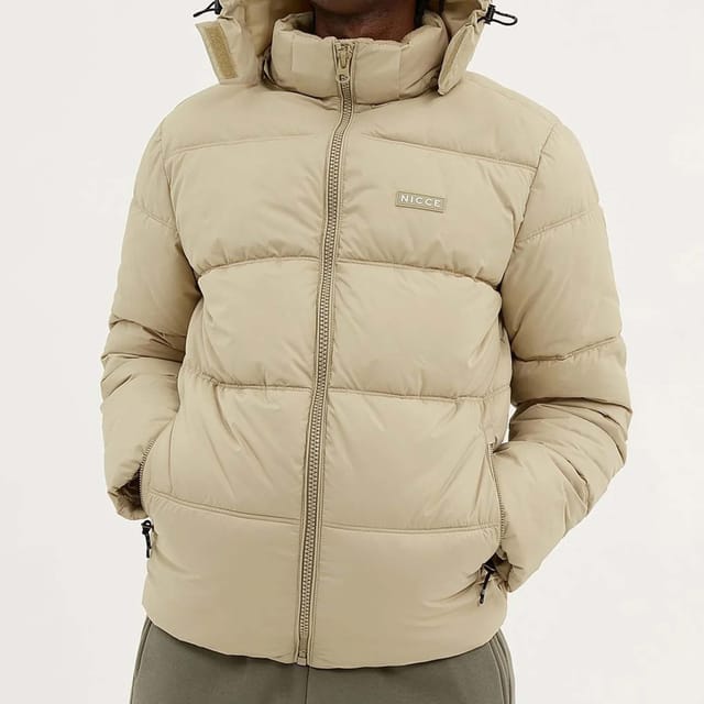 Nicce Nicce Men's Expo Corn Padded Jacket in Beige - 2