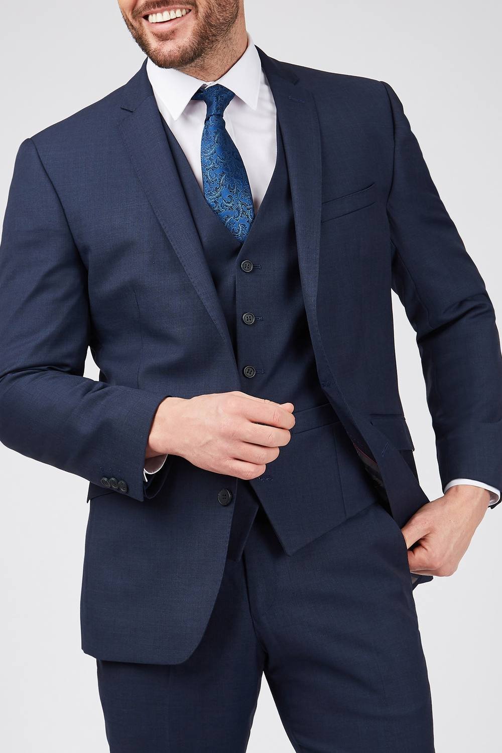 Scott Scott Men's Pick & Pick Premier Fit Suit Jacket in Blue - 2