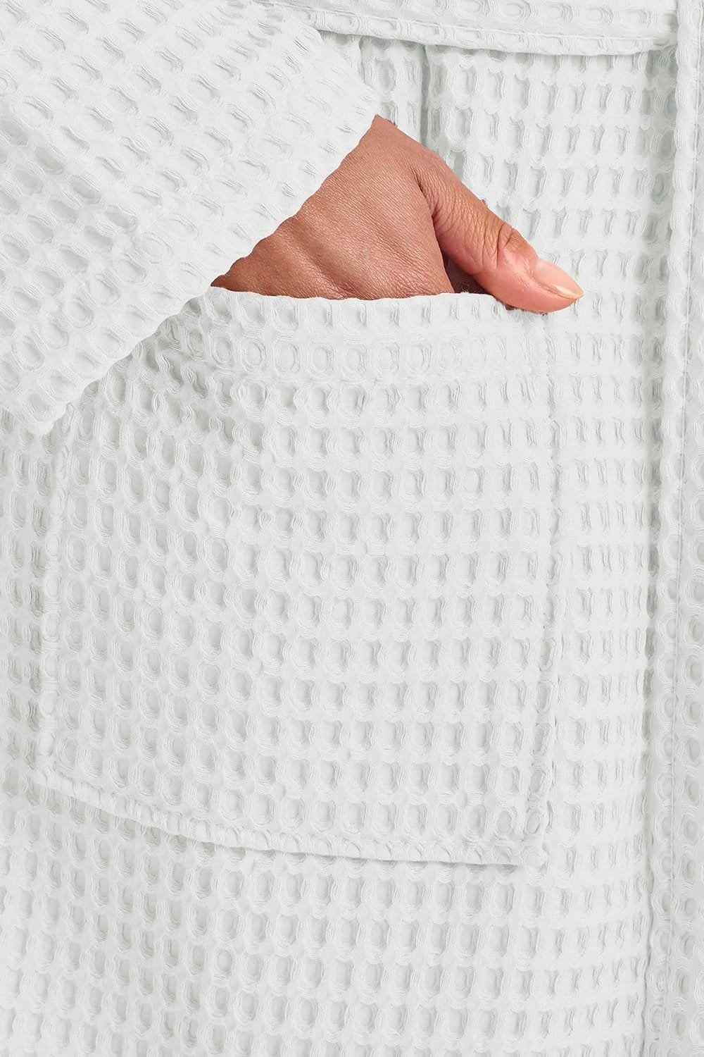 Christy CHRISTY Women's 'Waffle' 100% Turkish Cotton Kimono Style Bathrobe in White - 4