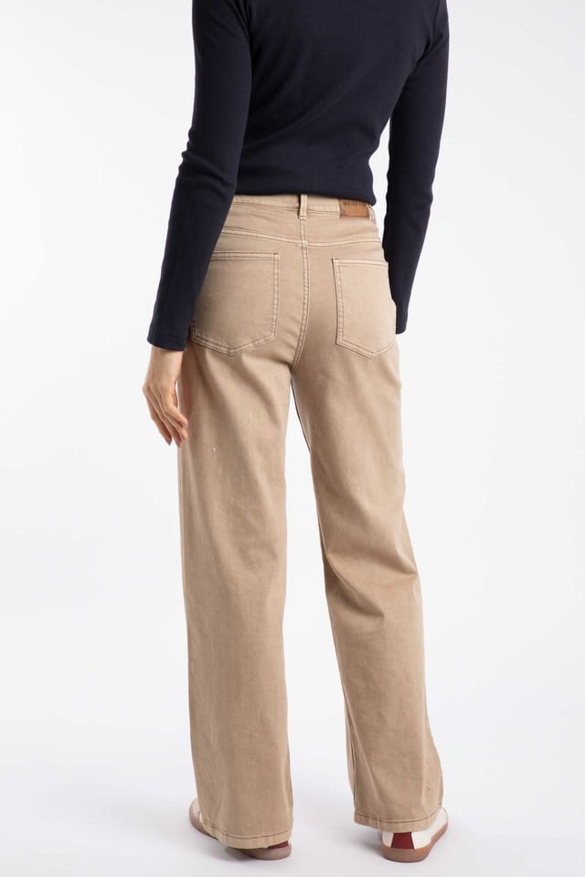 Weird Fish Weird Fish Women's Cora Wide Leg Jean in Light Brown - 3