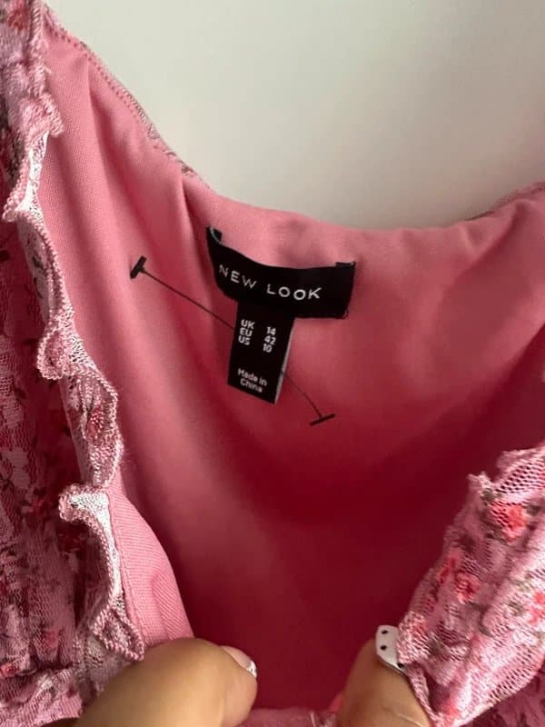 New Look pink lace floral top