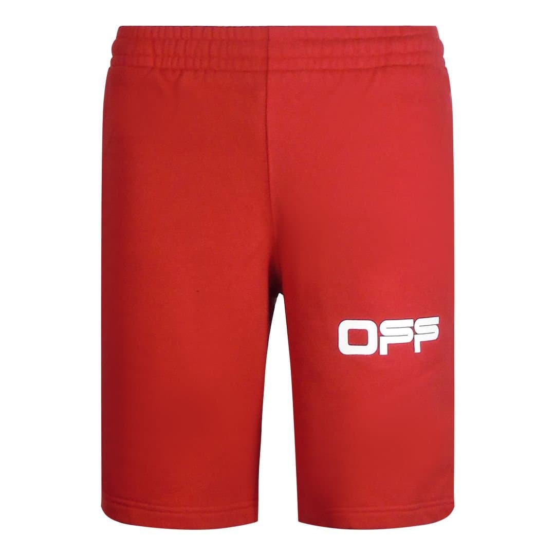Off-White Off-White Men's Red Sweat Shorts in White