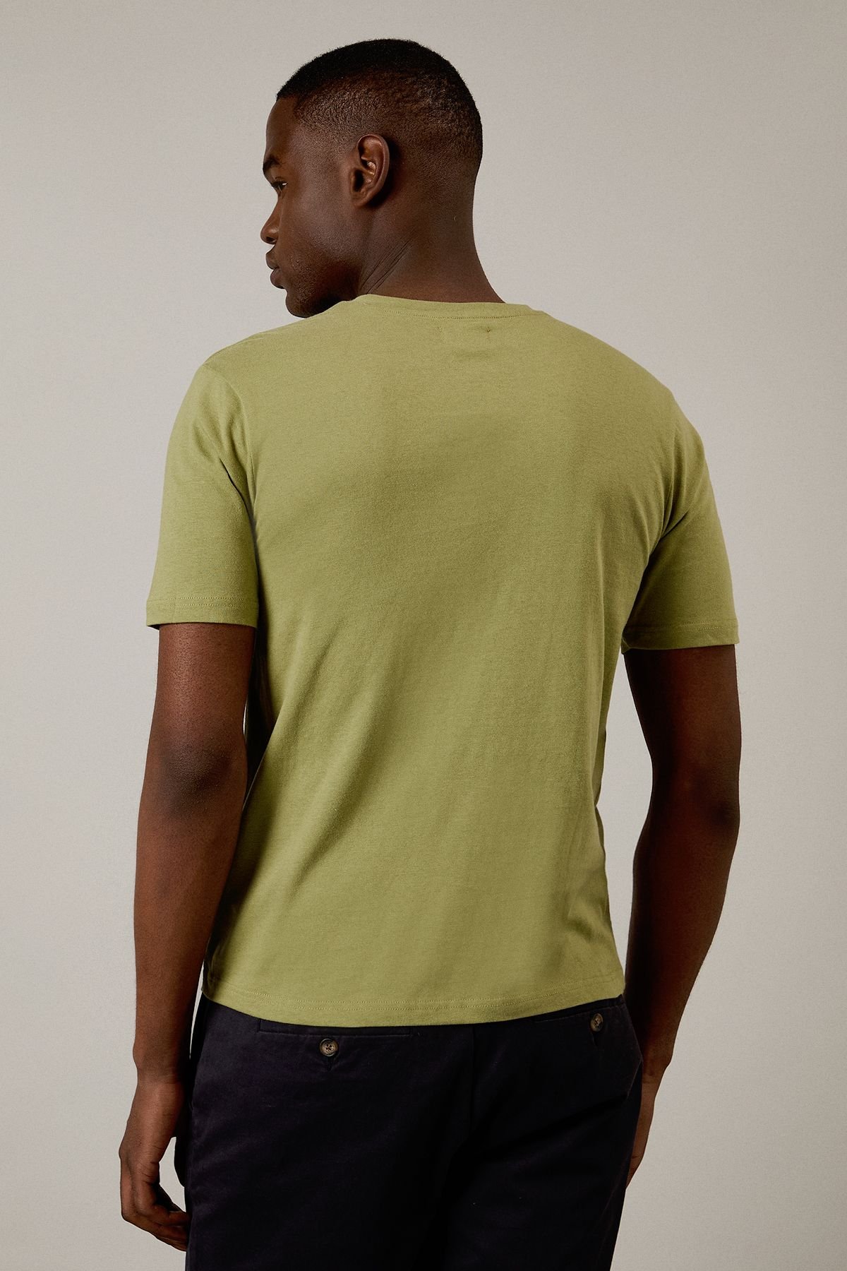 Burton Burton Men's Khaki Grandad Neck T-shirt - 3