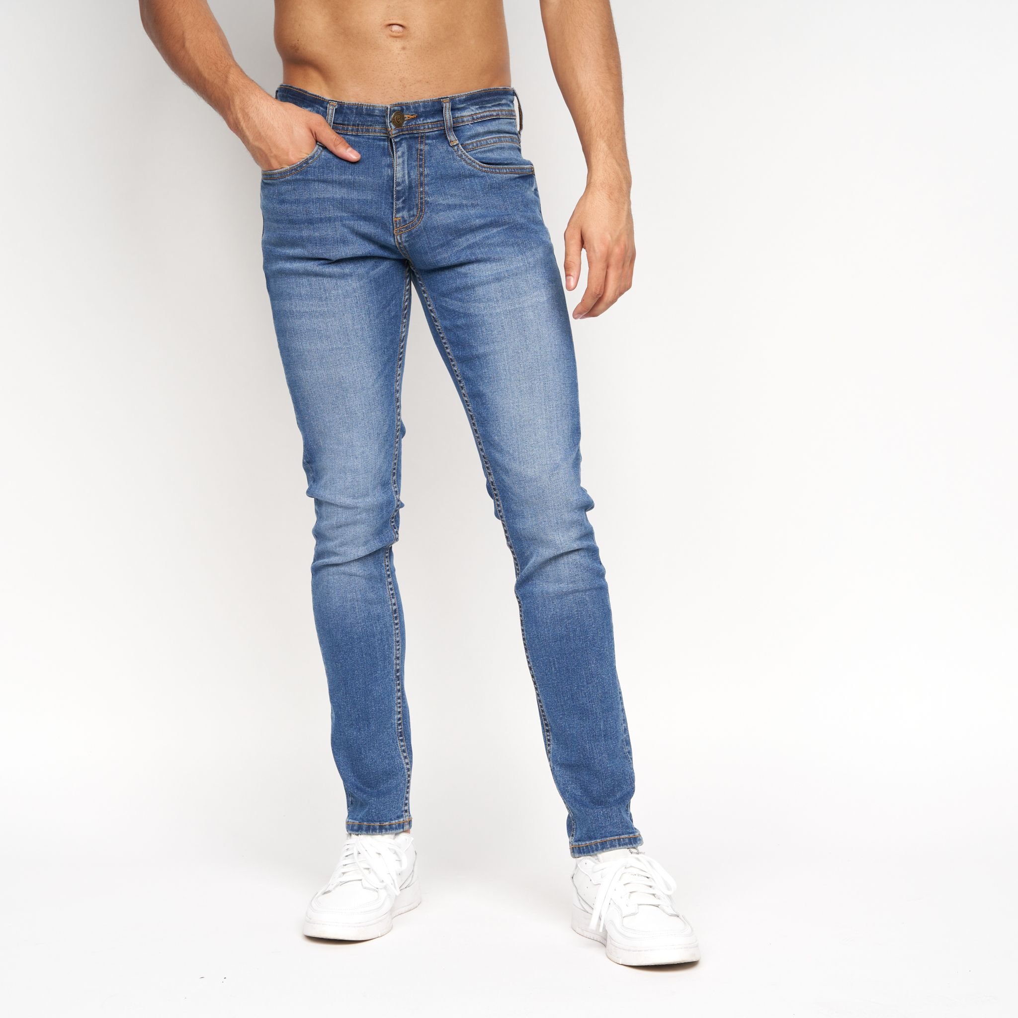 Duck&Cover Duck&Cover Maylead Men's Slim-Fit Five-Pocket Denim Jeans in Mid Blue - 4