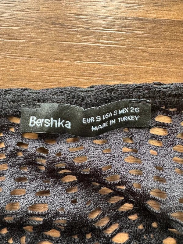 Bershka Black Crochet Lace Corset Bodysuit