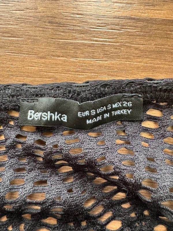Bershka Bershka Black Crochet Lace Corset Bodysuit size Small