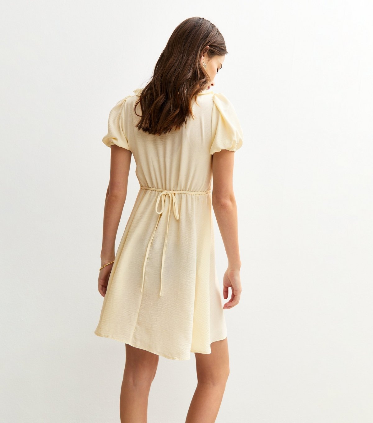 New Look Women's Cream Ruffle Trim Puff Sleeve Mini Dress New Look - 4