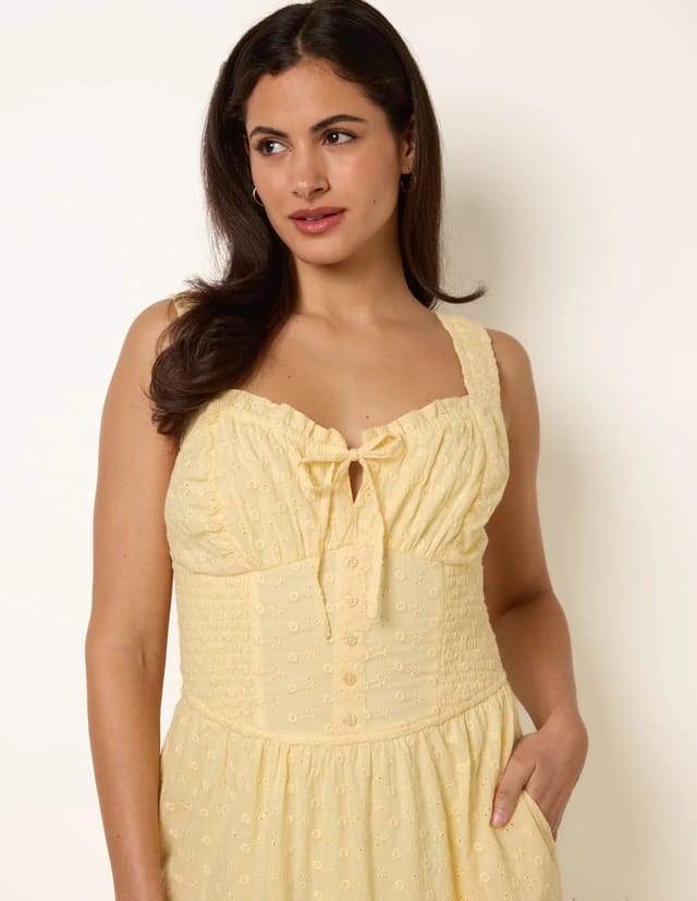 Blue Vanilla Broderie Button Down Maxi Dress - 2