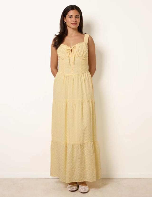 Blue Vanilla Broderie Button Down Maxi Dress - 3