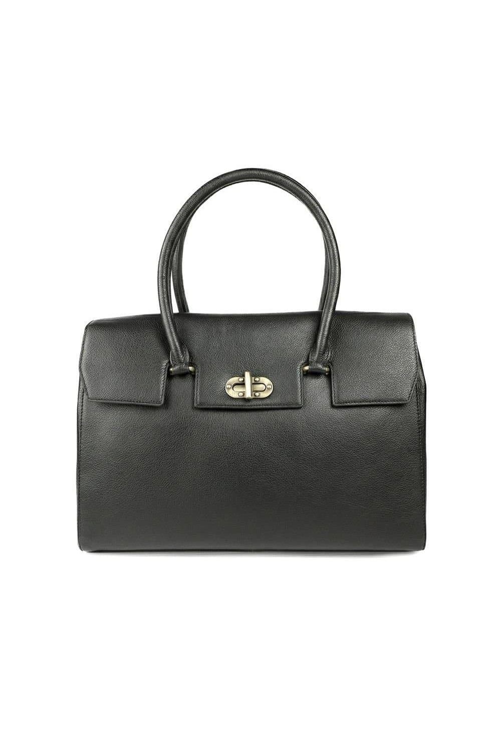 Jones Bootmaker Jones Bootmaker Black Leather Zip Close Handbag