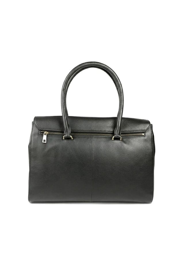 Jones Bootmaker Jones Bootmaker Women's Whitley Leather Zip Close Handbag in Black - 2
