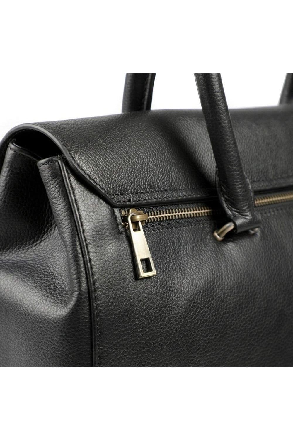 Jones Bootmaker Jones Bootmaker Women's Whitley Leather Zip Close Handbag in Black - 4