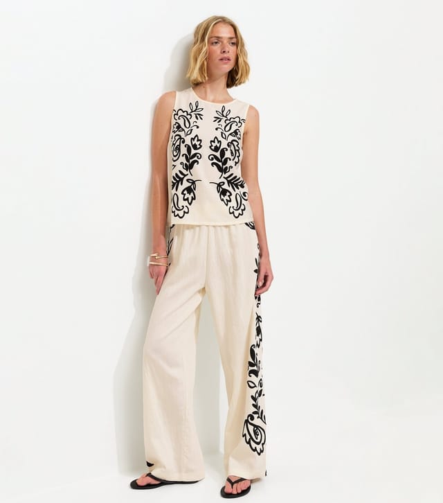 New Look Women's White Paisley Print Tank Top New Look - 3