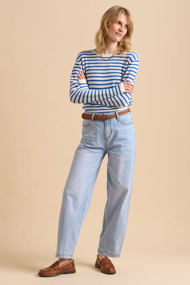 Brakeburn Brakeburn Women's Barrel Leg Jeans in Blue - 3