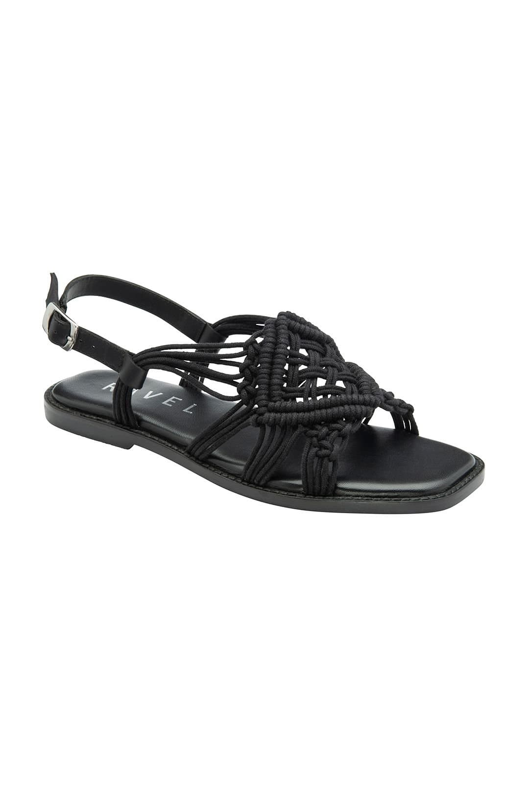 Ravel Ravel Women's 'Elrig' Textile Weave Flat Sandals in Black