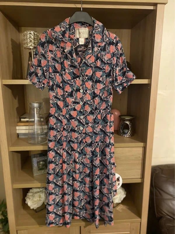 Wallis 🌸 Vintage Wallis Tea Dress | Art Deco Floral | Size 10 🎀