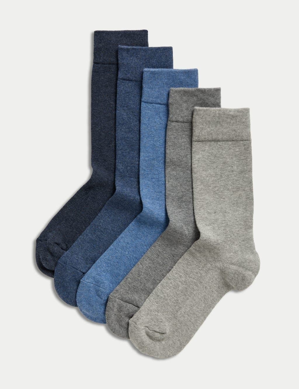 Marks & Spencer M&S 5 Pack Cool & Fresh™ Cushioned Socks Blue Mix