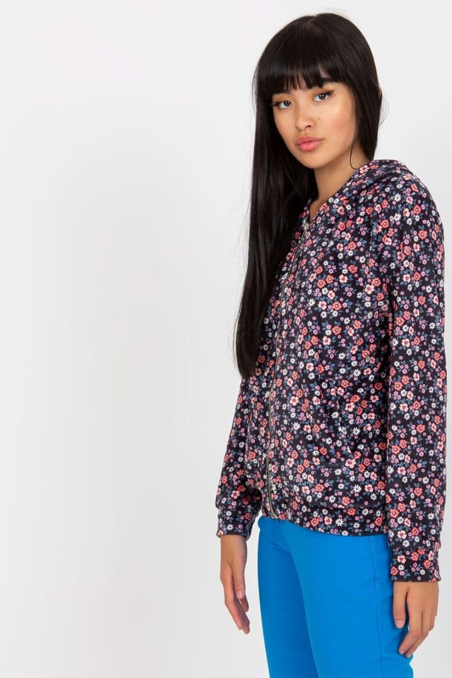 Love Lace Love Lace Women's Zip Front Long Sleeve Sweatshirt Style 169897 in Navy - 2