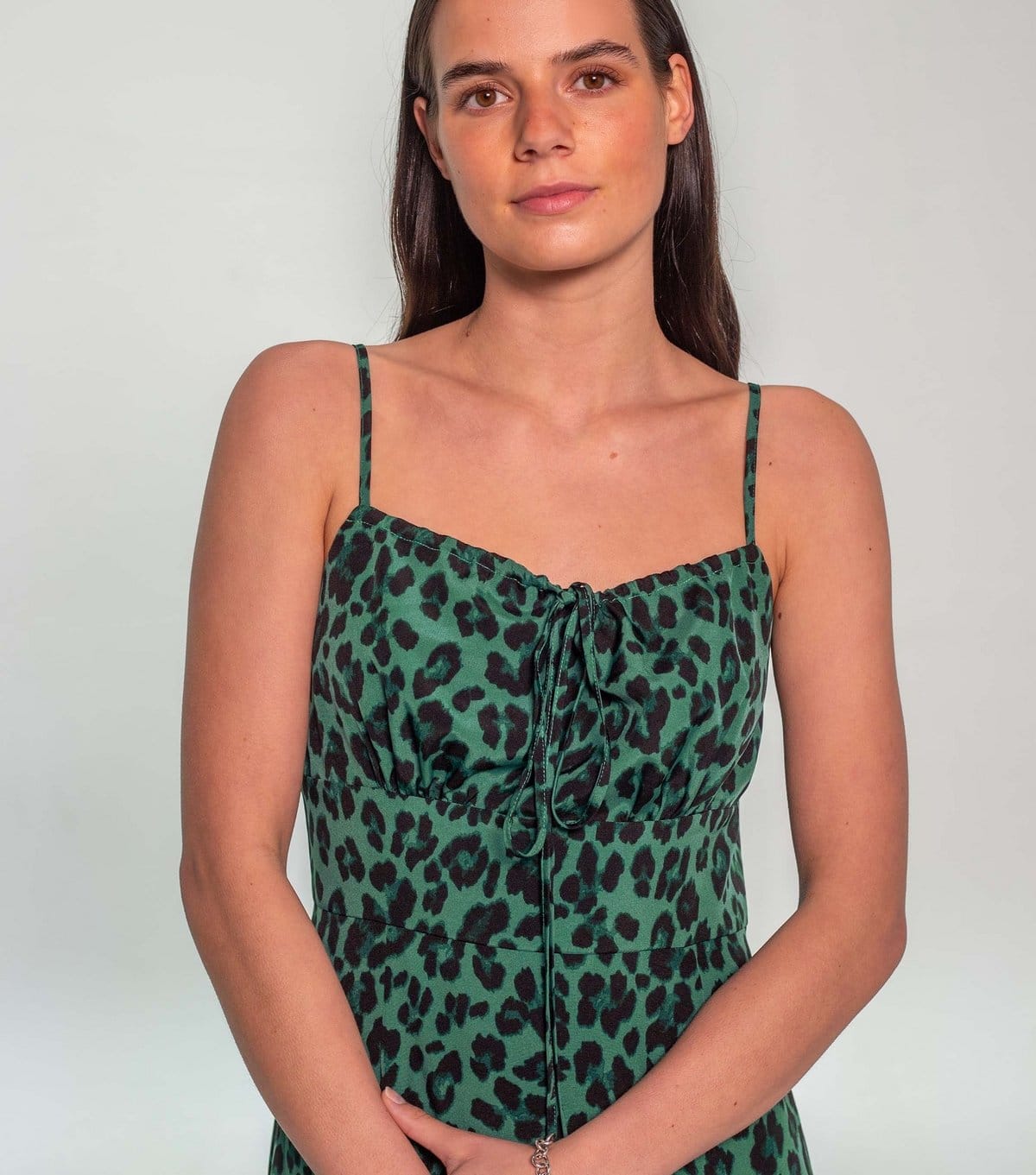 Sunshine Soul Women's Green Animal Print Strappy Midi Sundress Sunshine Soul New Look - 4