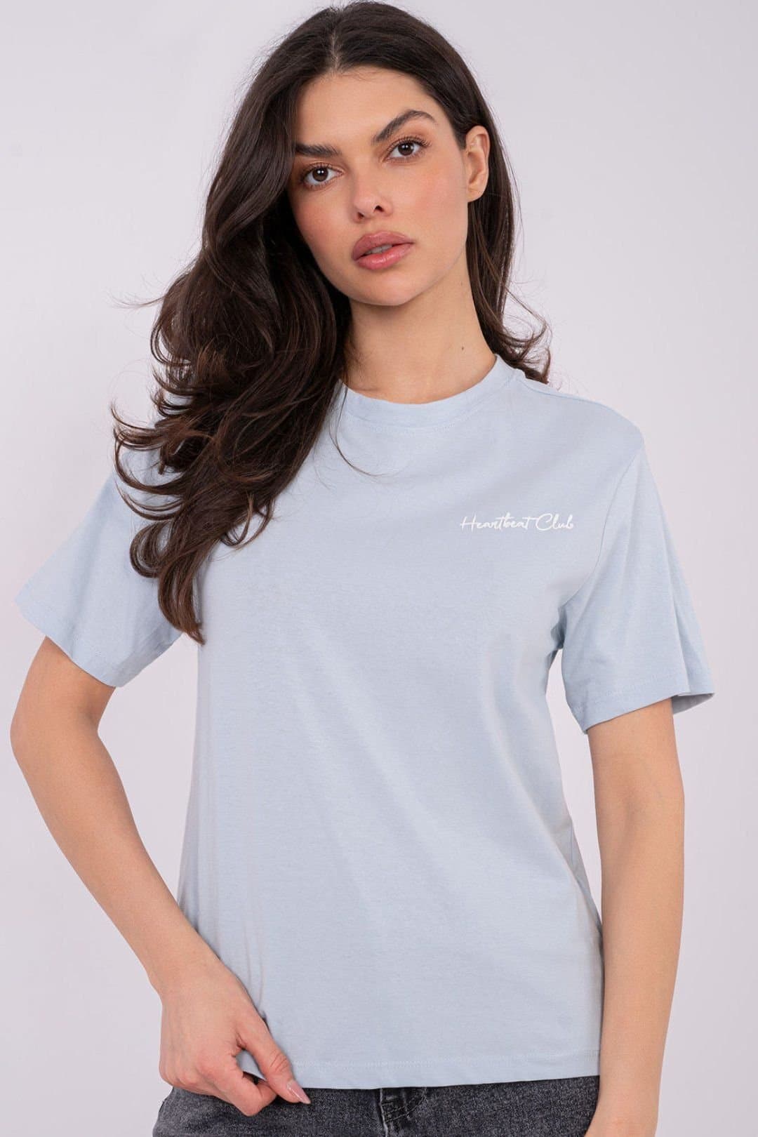Love Lace Love Lace Women's Cotton Casual T-Shirt with Back Graphic in Blue