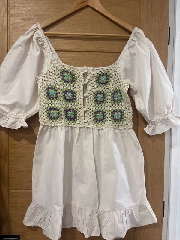 ASOS Cream Crochet Summer Dress Size 10