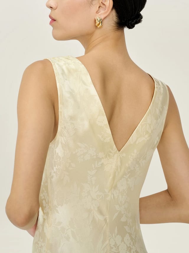 OMNES Iris Jacquard Dress in Double Cream - 2