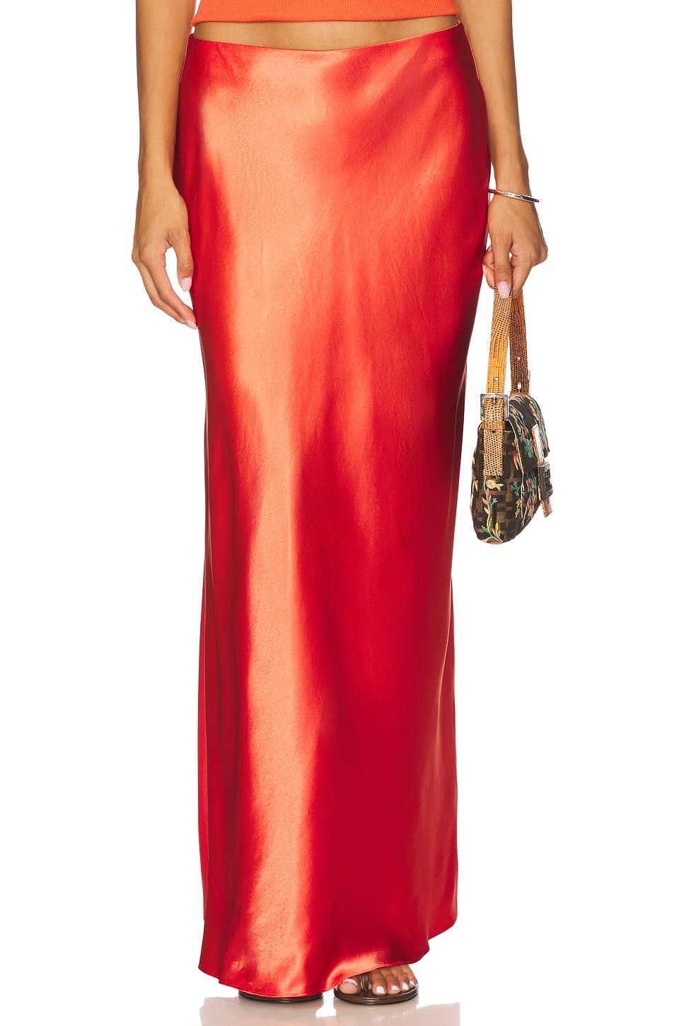 revolve Satin Maxi Skirt