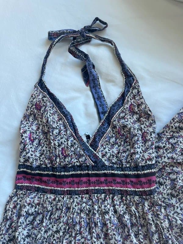 New Look Patterned embellished maxi halter summer dress