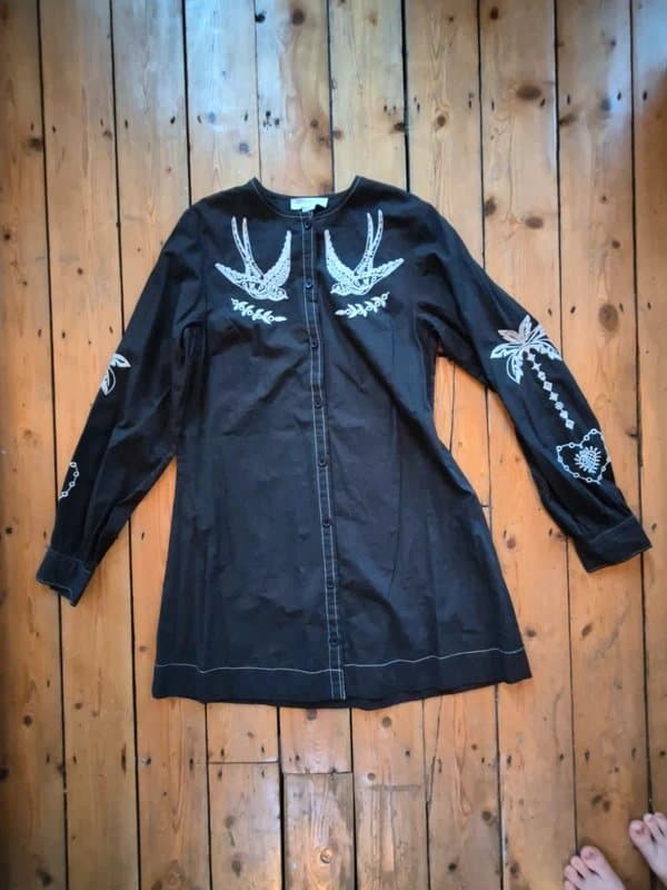 Never Fully Dressed Never Fully Dressed black embroidered shirt dress