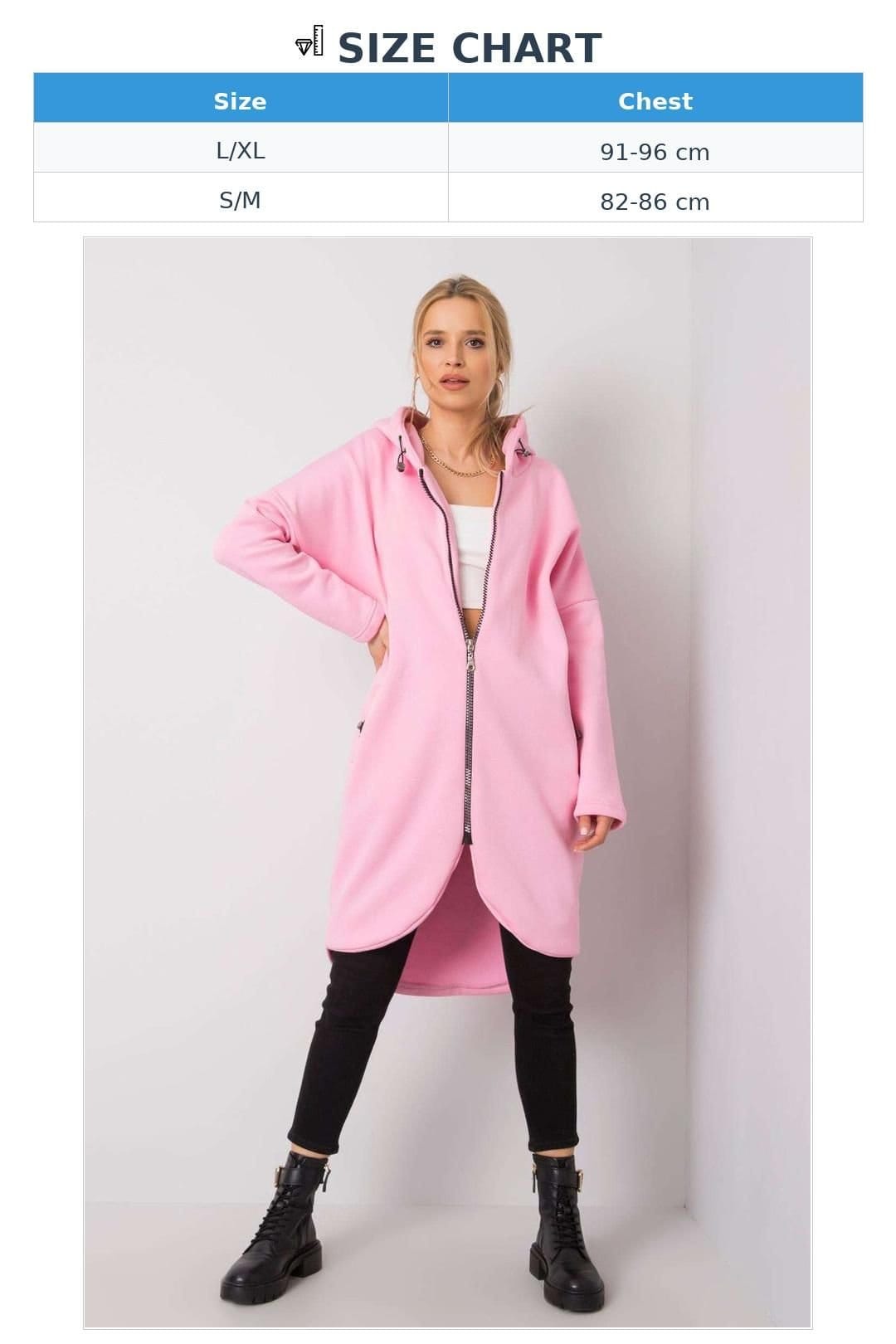 Love Lace Love Lace Women's Extended Cut Zip Front Hooded Sweatshirt in Pink - 4