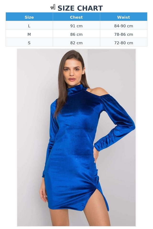 Love Lace Love Lace Women's Velour Slit Evening Dress With Exposed Shoulders in Blue - 3