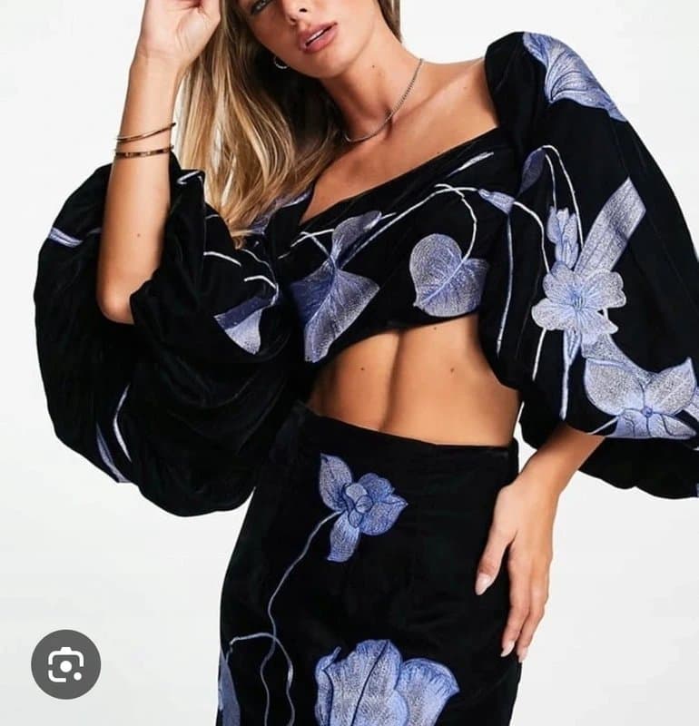 ASOS Design Size 8 Asos Edition Crop Corset Top with bell sleeves