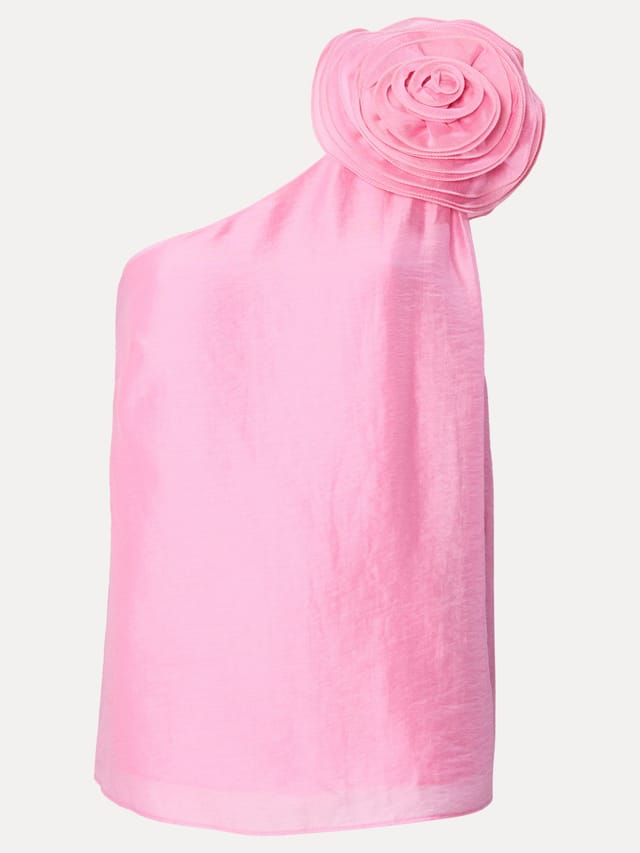 Phase Eight Phase Eight Women's Angelina One Shoulder Corsage Top in Light Pink - 2