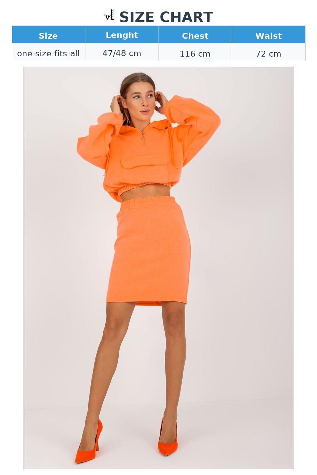 Love Lace Love Lace Women's Everyday Hooded Sweatshirt & Elastic Skirt Set in Orange - 4