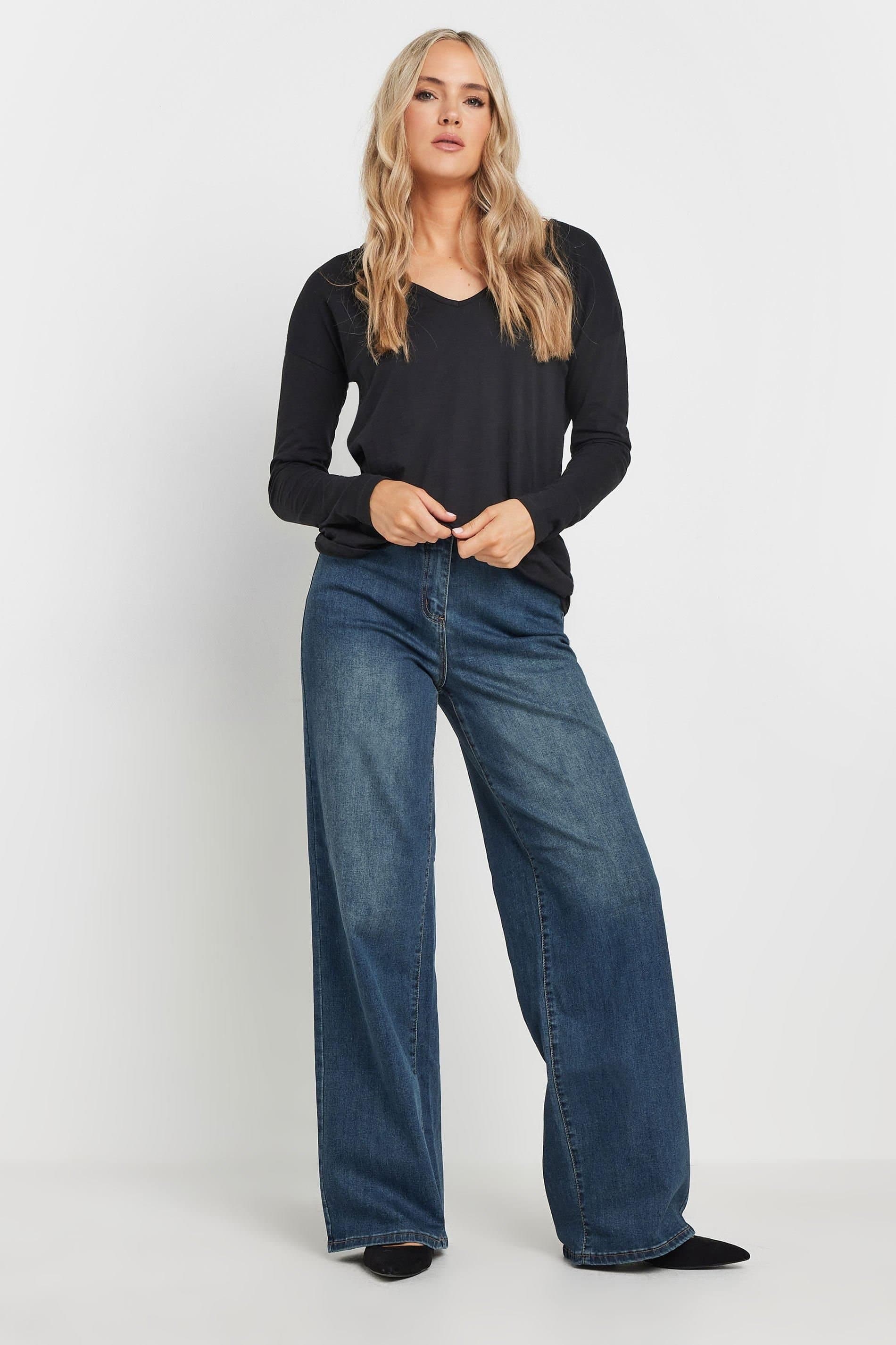 Long Tall Sally Long Tall Sally Women's Tall Blue Wide Leg Jeans
