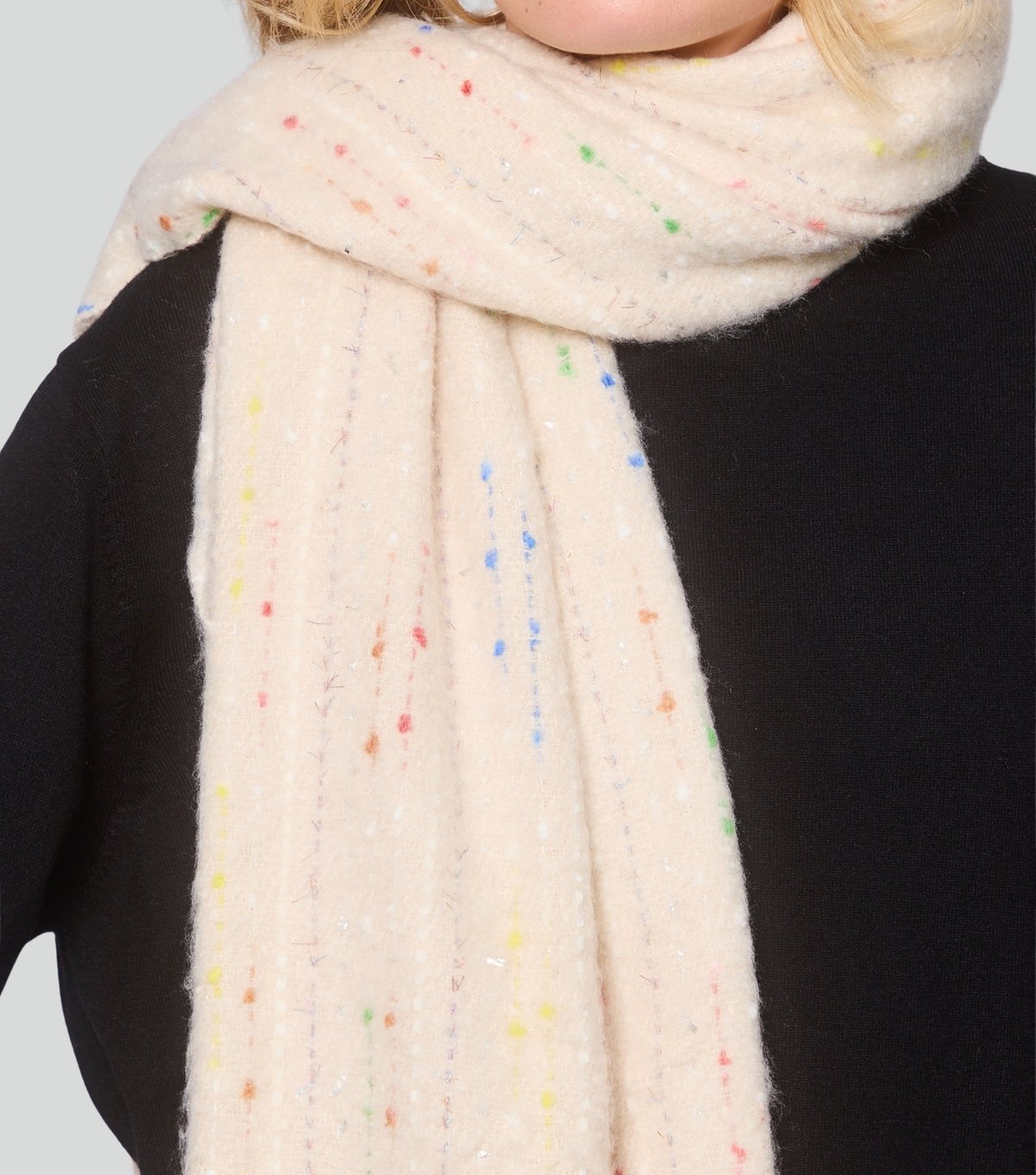 South Beach Cream Woven Thread Detail Scarf South Beach New Look - 2