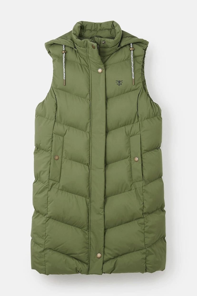 Lighthouse Clothing Lighthouse Clothing Women's Savannah Long Gilet in Olive - 1
