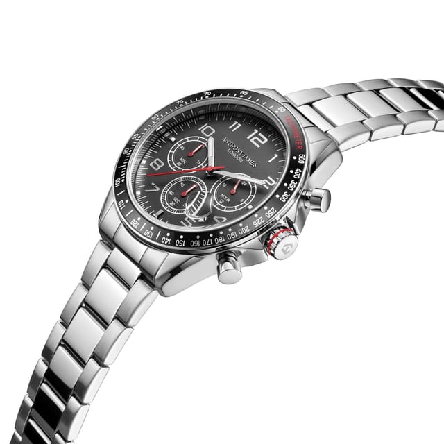 Anthony James Anthony James Men's Hand Assembled Tachymeter Chrono Steel Black Watch - 2