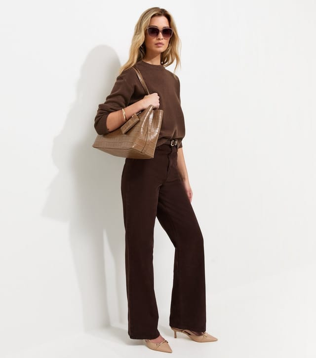 New Look Women's Tall Brown Midweight Crew Neck Jumper New Look - 3
