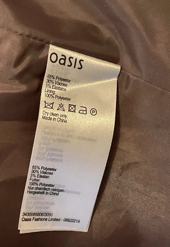 Oasis Oasis Taupe Open Front Blazer Jacket UK 16 Smart Tailored Work Office Nude Beige