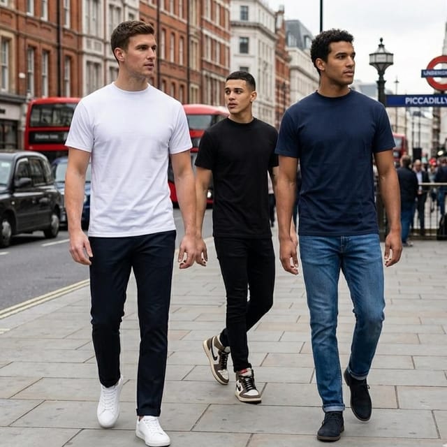 Fabrik Fabrik Men's Pure Cotton Crew Neck Tee Shirt For Men 3 Pack - 3